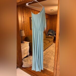 Entro Light Blue One-Shoulder Jumpsuit